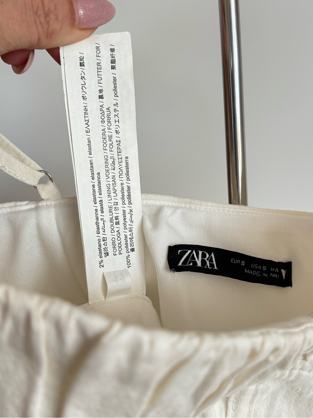 ZARA Ivory Cream Corset Bodysuit Ruched Bust Bustier Cami Strappy Top S Y2K - Picture 10 of 15